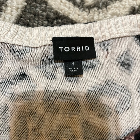 Leopard V Neck Torrid Sweater - Picture 3 of 5